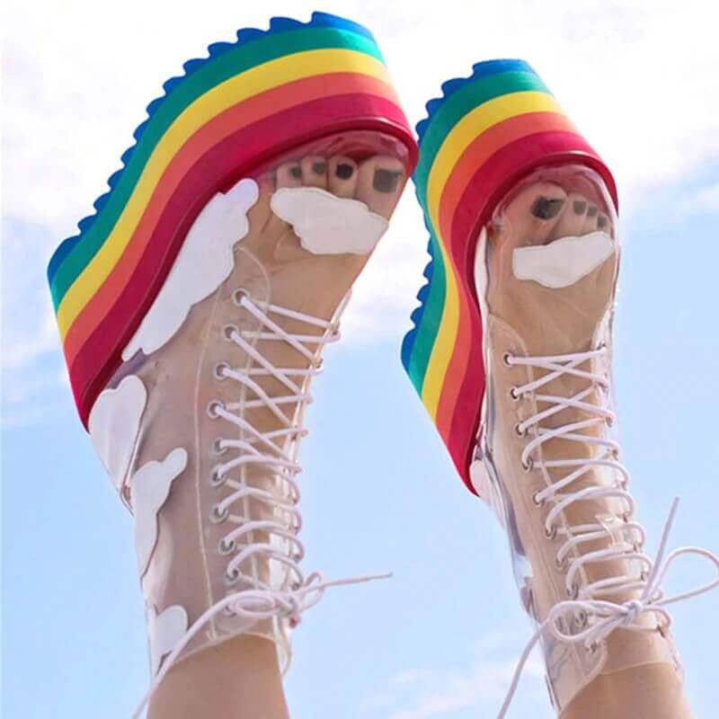 rainbow ankle boot high heels for women – nevada™ bold, stylish, and comfortable heels - Nevada Shoe