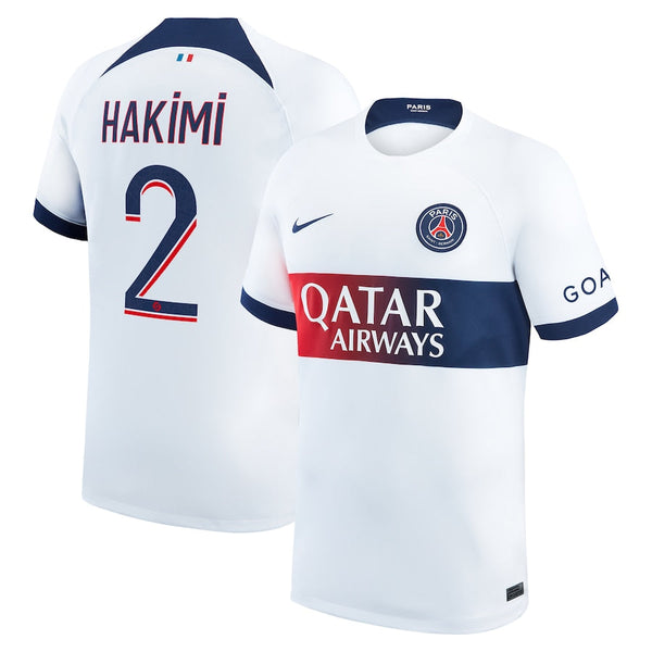 Achraf Hakimi Paris Saint-Germain  2023/24 Away Stadium Player Jersey - White