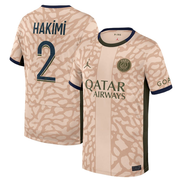 Achraf Hakimi Paris Saint-Germain  Brand  2023/24 Fourth Stadium  Player Jersey – Tan