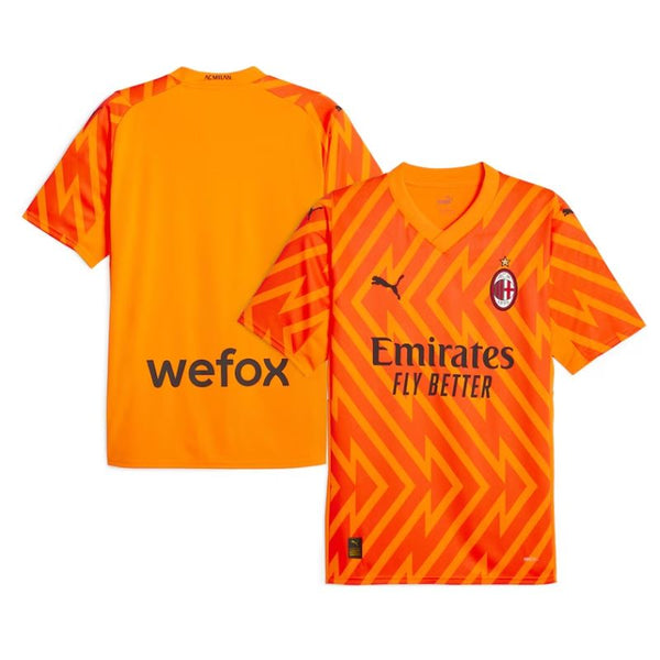 AC Milan  2023/24 Short Sleeve Goalkeeper Custom Jersey - Orange