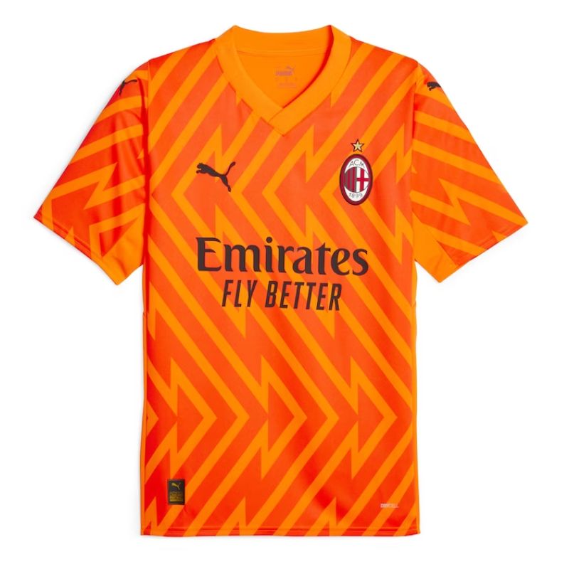 AC Milan  2023/24 Short Sleeve Goalkeeper Custom Jersey - Orange