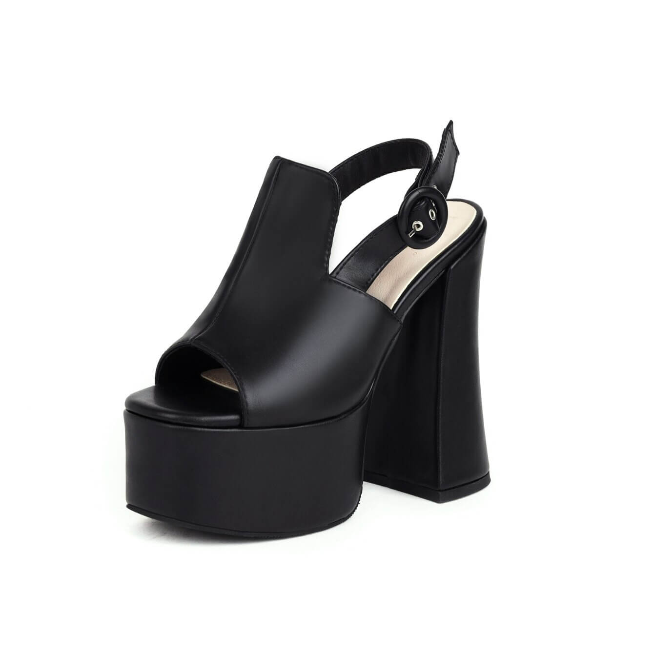 Super High Thick Heel Patent Leather Fish Mouth Summer Sandals Super High Waterproof Platform Bright Leather Catwalk Sandals