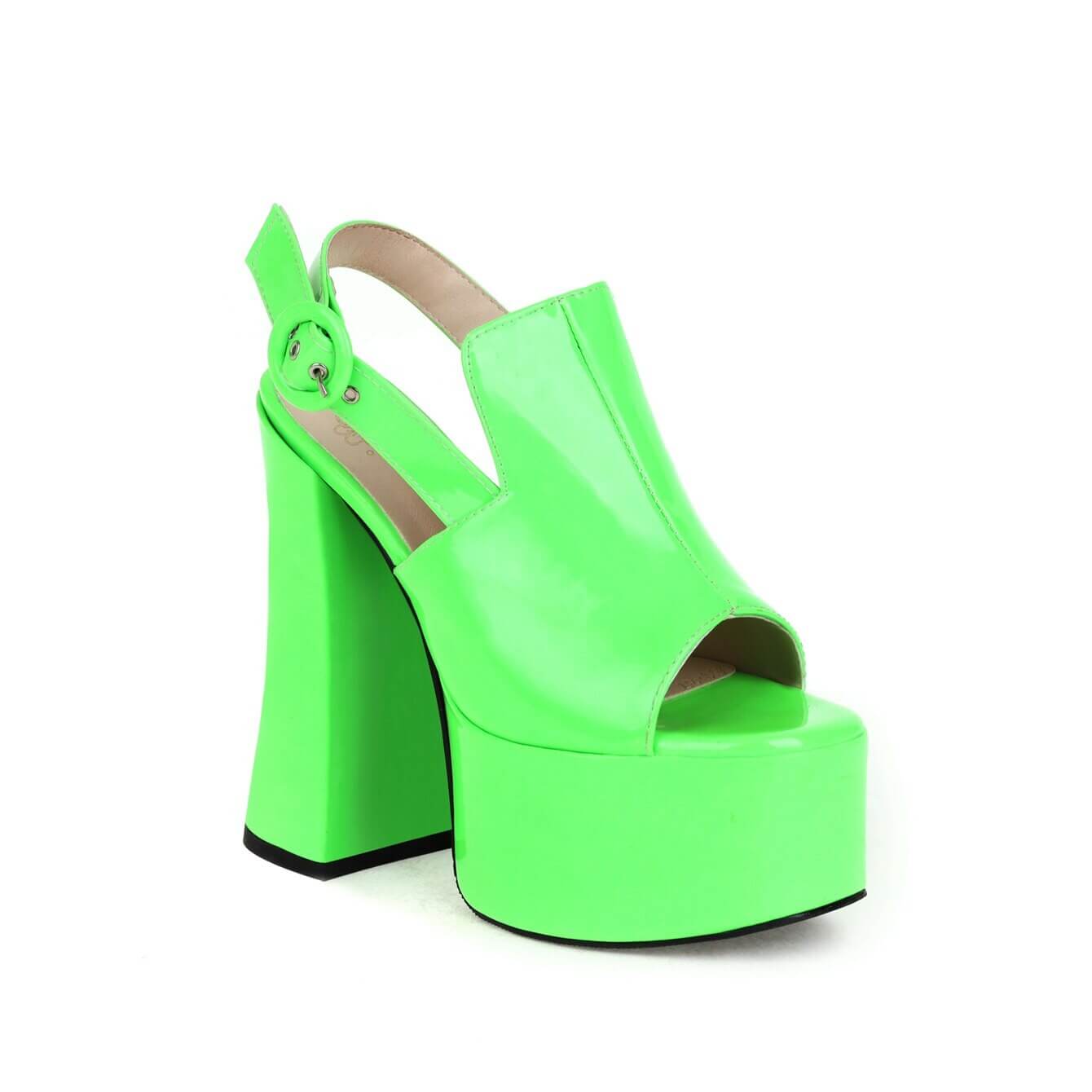 Super High Thick Heel Patent Leather Fish Mouth Summer Sandals Super High Waterproof Platform Bright Leather Catwalk Sandals