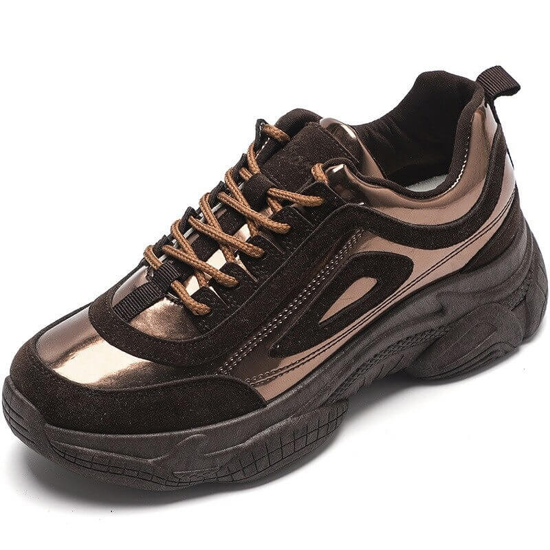 Air Zapatillas Hombre Deportiva Sneakers 2019 New Women's Shoes Laser Stitching Bright Face Small Thick-soled Old Sports