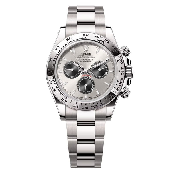 Cosmograph Daytona Steel and bright black, Oyster, 40 mm, white gold