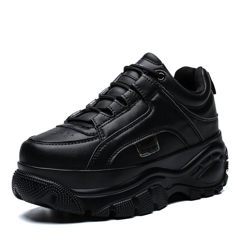 Fashion Thick Sole Women Sneakers Leather Platform Female Casual Shoes Chunky Sneakers 2019 Autumn Winter Women Creepers XU128