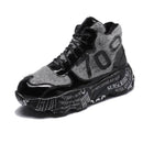 Furry Chunky Sneakers Women Graffiti Sole Winter Shoes