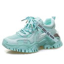 Hollow Summer Sneakers Women Fashion Casual Shoes Genuine Leather Platform Chunky Sneakers Ladies Lace-Up Women Shoes Wedges