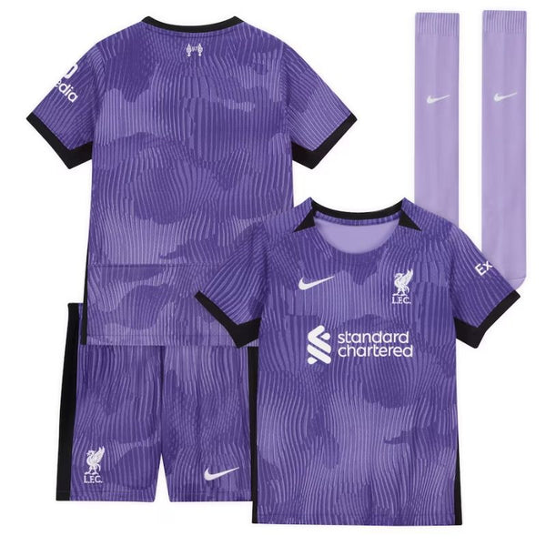 Liverpool Third Kit 2023-24 - Little Kids Custom Jersey - Purple