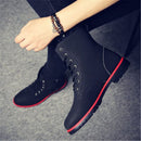 2019 Men Boots British Red High Top Mens Army Boots Korean Zipper Men's Snow Winter Boots Cowboy Boots for Men BLACK size 39-44