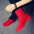 2019 Men Boots British Red High Top Mens Army Boots Korean Zipper Men's Snow Winter Boots Cowboy Boots for Men BLACK size 39-44