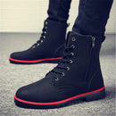2019 Men Boots British Red High Top Mens Army Boots Korean Zipper Men's Snow Winter Boots Cowboy Boots for Men BLACK size 39-44