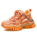 Hollow Summer Sneakers Women Fashion Casual Shoes Genuine Leather Platform Chunky Sneakers Ladies Lace-Up Women Shoes Wedges