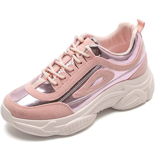 Air Zapatillas Hombre Deportiva Sneakers 2019 New Women's Shoes Laser Stitching Bright Face Small Thick-soled Old Sports