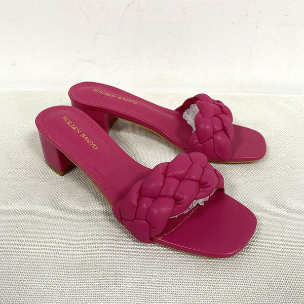 women Nevada low heel sandal summer Shoes Weave Open Toe