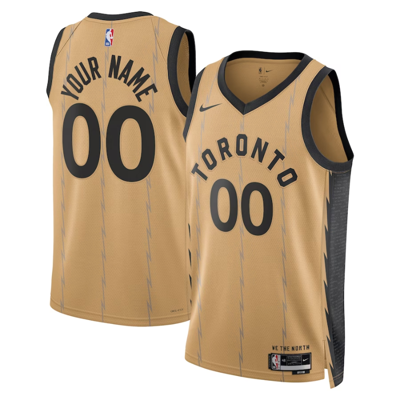 Toronto Raptors Unisex 2023/24 Custom Swingman Jersey - Gold - City Edition