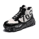 Furry Chunky Sneakers Women Graffiti Sole Winter Shoes
