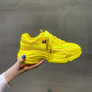 Women nevada Sneaker Platform Casual Shoe Yellow Lace-Up Casual Chunky