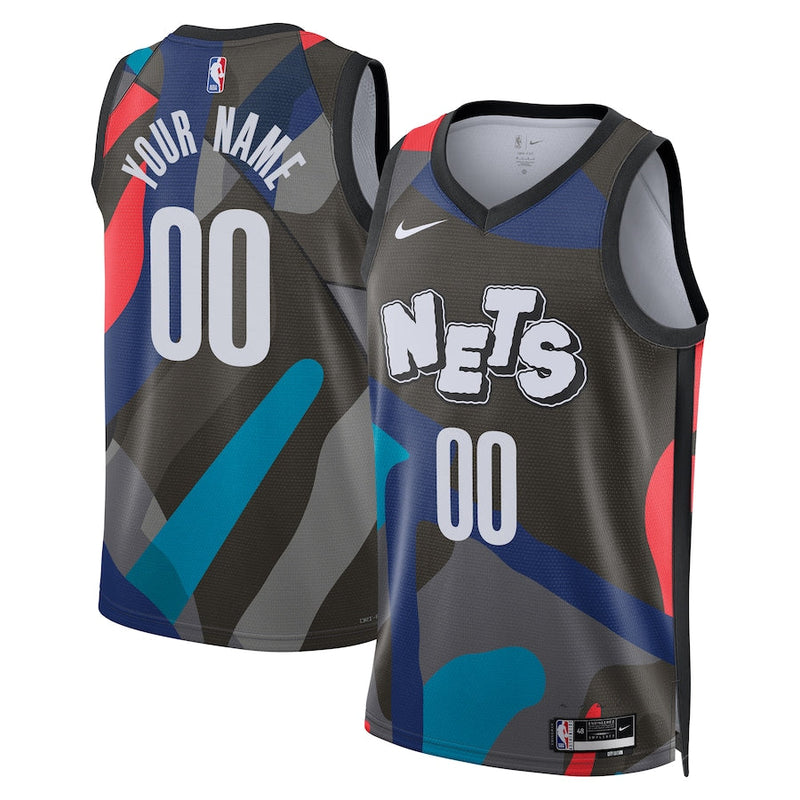 Brooklyn Nets  Unisex 2023/24 Custom Swingman Jersey - Black - City Edition