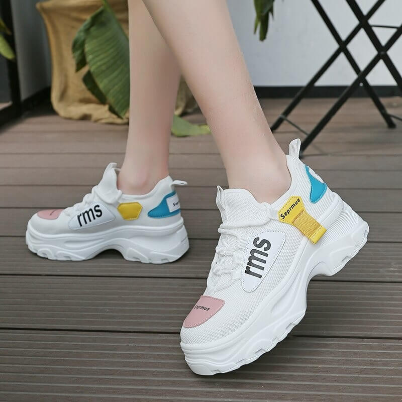 Upper Platform Sneakers Women Thick Sole Casual Shoes Woman Chunky Sneakers