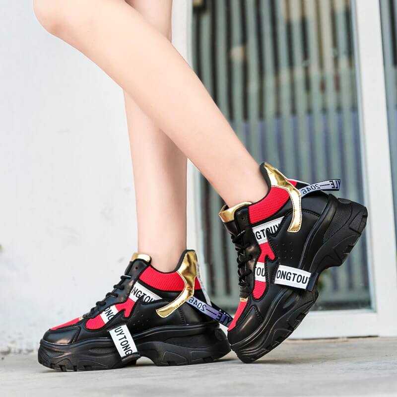 Nevada Fall Winter Fashion Women Shoe PU Leather Platform Sneaker