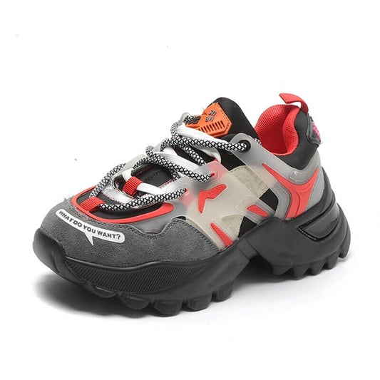Women nevad Fashion Chunky Sneaker Thick Sole Genuine Leather