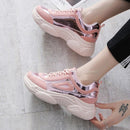 Air Zapatillas Hombre Deportiva Sneakers 2019 New Women's Shoes Laser Stitching Bright Face Small Thick-soled Old Sports