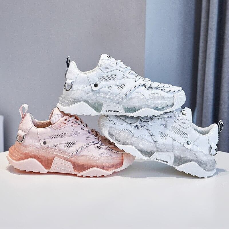 Women Fashion Sports Sneakers 2021 Newest Female Platform Chunky Pink Shoes Woman Summer Casual Mesh