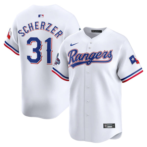 Max Scherzer Texas Rangers  Home 2023 World Series Champions Limited Jersey - White