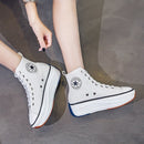 Canvas Shoes Women Trainers Women High Top Sneaker Lady Autumn Female Footwear Breathable Girl White Black Sneakers QW-62