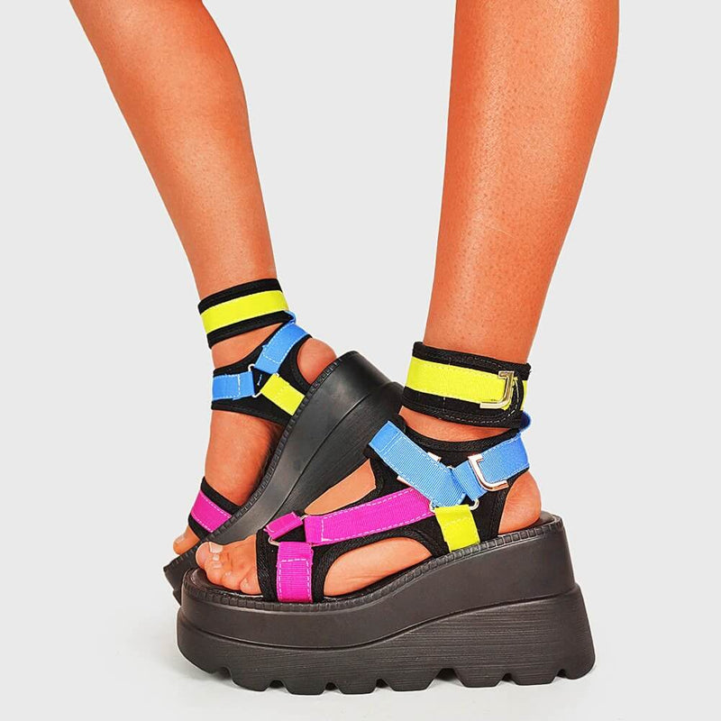 DORATASIA 2021 Brand New women's Platform Gladiator Sandals Ladies Mixed Colors Shoes Woman Wedges High Heels Summer Sandals