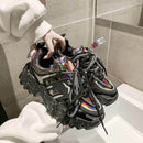 Reflective Women Sneakers Fashion Dad Shoes White Chunky Sneakers Platform Sneakers Womens Vulcanize Shoes Tenis Feminino 2020