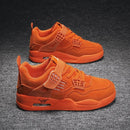 Hot Sale Young Boy Casual Sneakers Air Design Big Boy Running Shoes Orange Leather Sport Shoes For Boy Fashion Children Sneakers