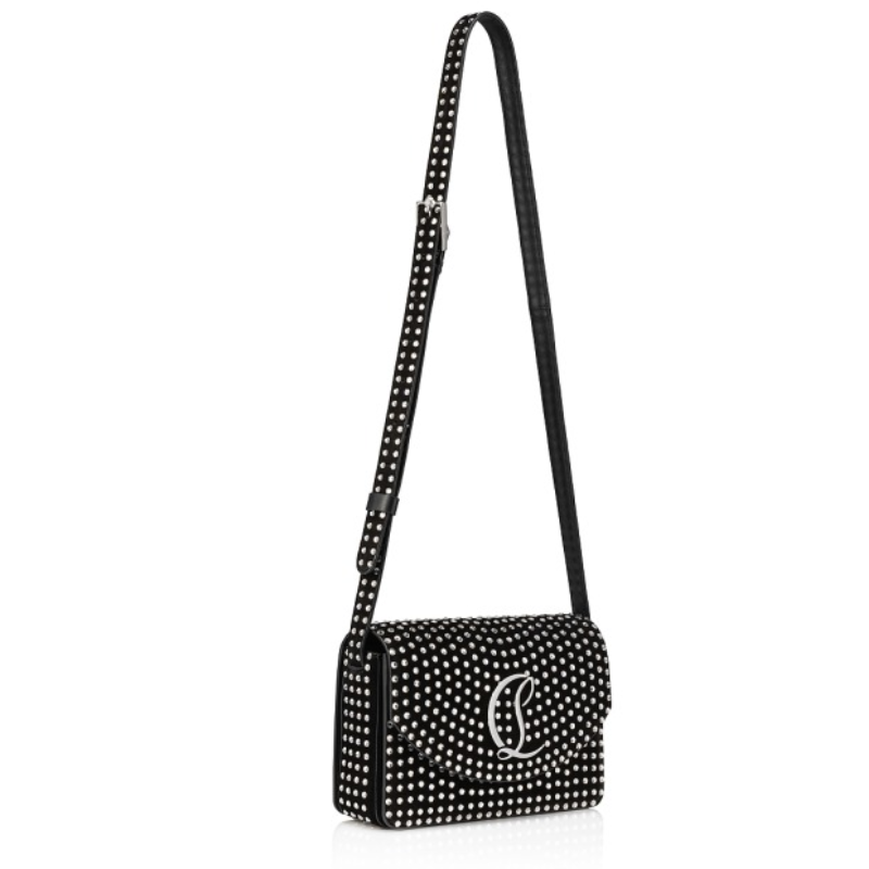 Loubi54 Luxury Bag -  Crossbody bag - Veau velours and strass Boom - Black