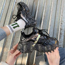 Sneakers Women Spring 2020 Sequined Cloth Bling Breathable Round Toe Leisure Chunky Women Shoes Tenis Feminino Zapatos De Mujer