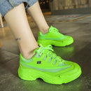 Women nevada Sneaker Platform Casual Shoe Yellow Lace-Up Casual Chunky