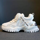 Hollow Summer Sneakers Women Fashion Casual Shoes Genuine Leather Platform Chunky Sneakers Ladies Lace-Up Women Shoes Wedges