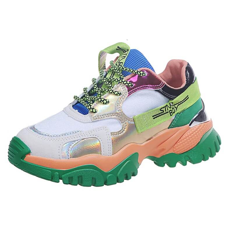 Women Fashion Chunky Sneakers Platform Summer Designers Mixed Colors Vulcanized Shoes Woman Sports Casual Shoes Tennis Female