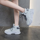Women Sneakers Shoes Casual Platform Shoes Fashion Breathable Thick Sole Tenis Baskets Femme 2020 High Top Chunky Sneakers Woman