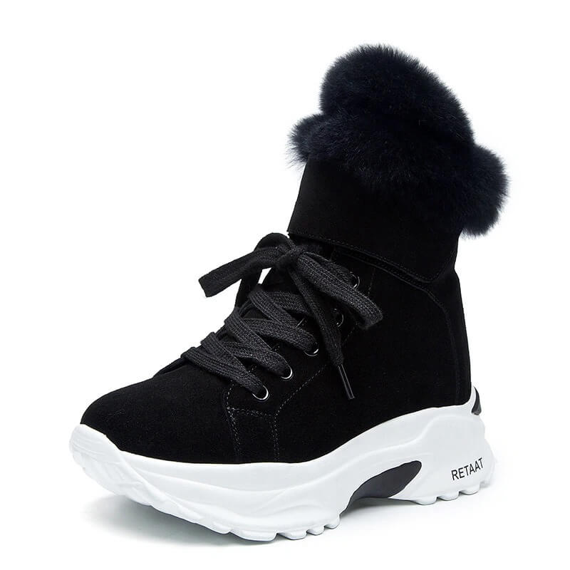 Koovan Women's Boots 2020 New Winter Snow Short Boots For Girls Female Genuine Leather Short Matte Plus Velvet Cotton Shoes 40