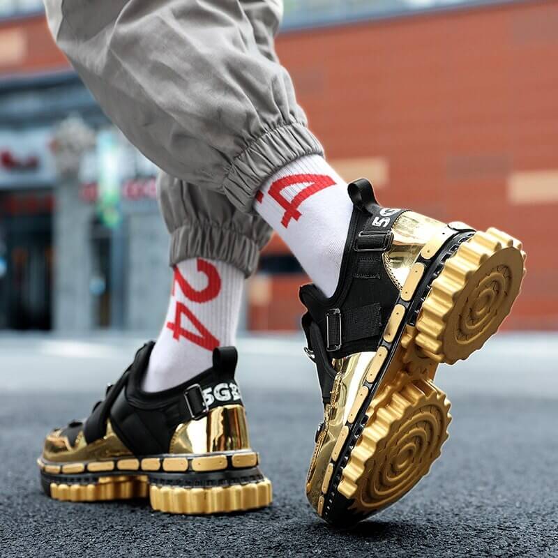 TUINANLE Platform Sneakers Women Gold 2020 Men Chunky Sneakers Fashion Shoes Black Wedge Men Breathable Running Colorful Sneaker