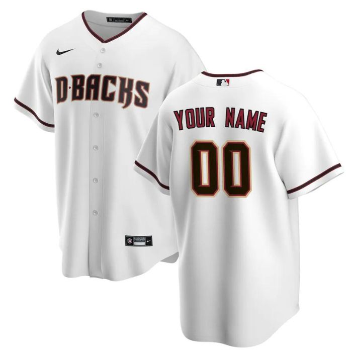 Arizona Diamondbacks Unisex Home Pro Custom Jersey - White