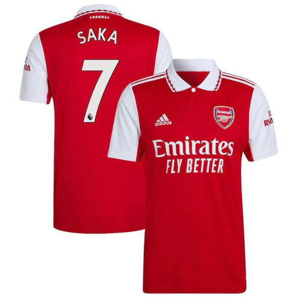 Arsenal Home Unisex Shirt 2022-23 with Saka 7 printing Player Jersey - Red