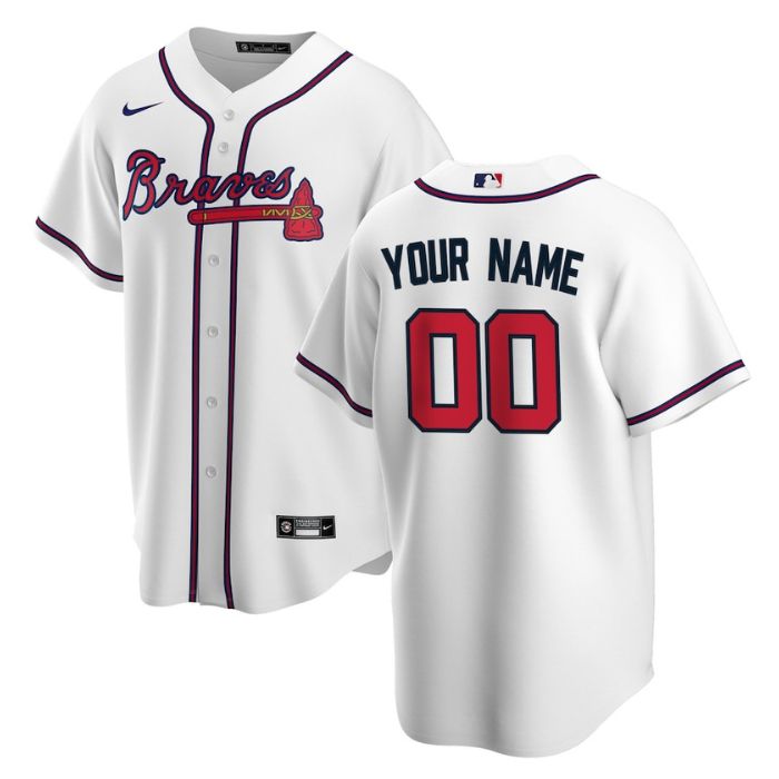 Atlanta Braves Unisex Home Customized Pro Jersey - White