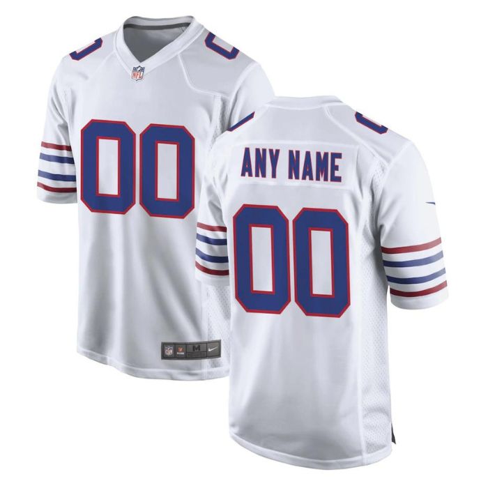 Buffalo Bills Unisex Shirt Alternate Custom Game Jersey - White