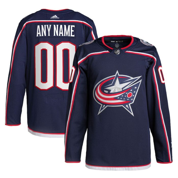 Columbus Blue Jackets Home Primegreen Pro Custom Jersey - Navy