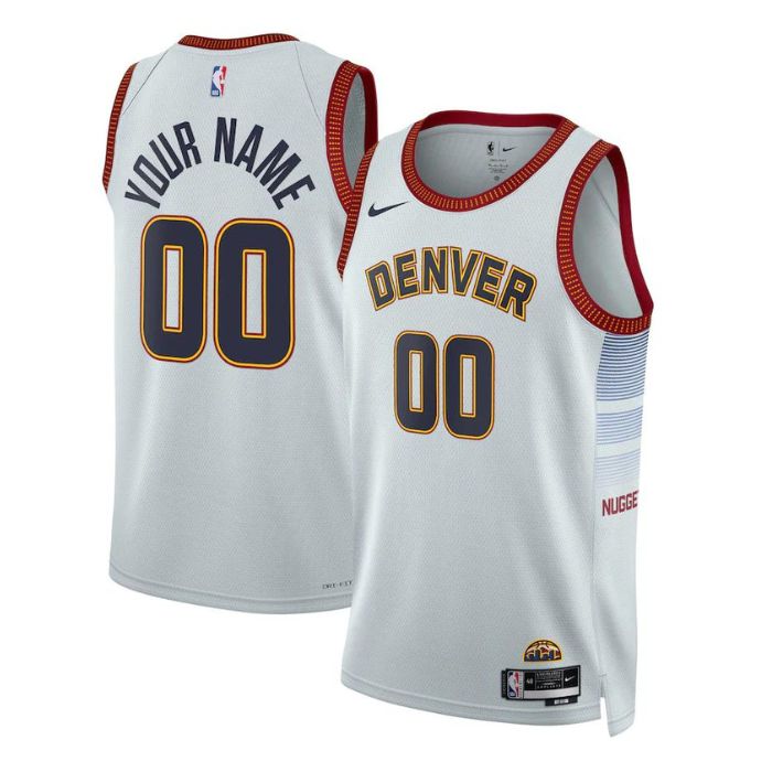 Denver Nuggets Unisex 202223 Swingman Custom Pro Jersey - City Edition - Gray