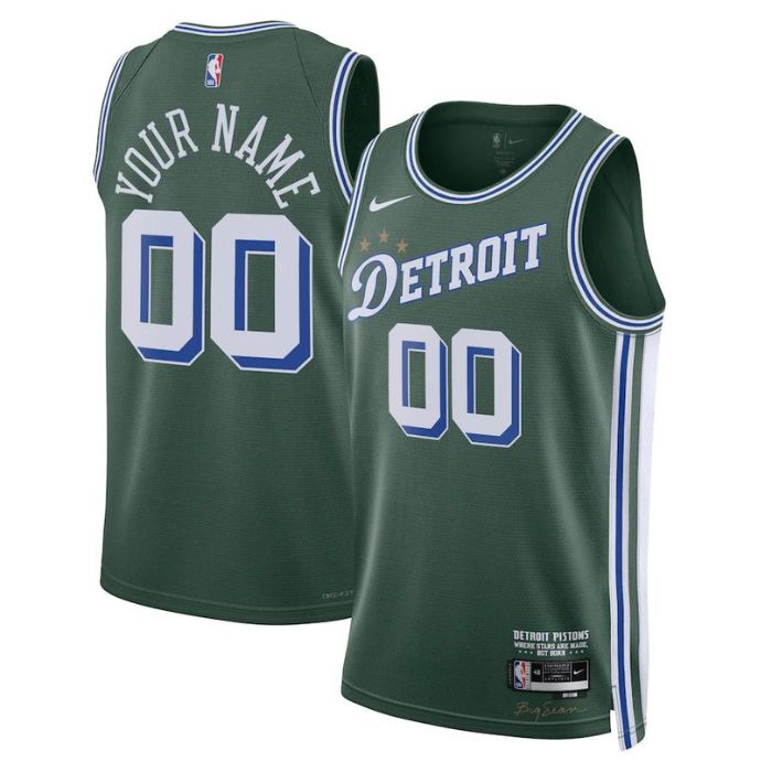 Detroit Pistons Unisex 202223 Swingman Custom Pro Official Jersey - City Edition - Green