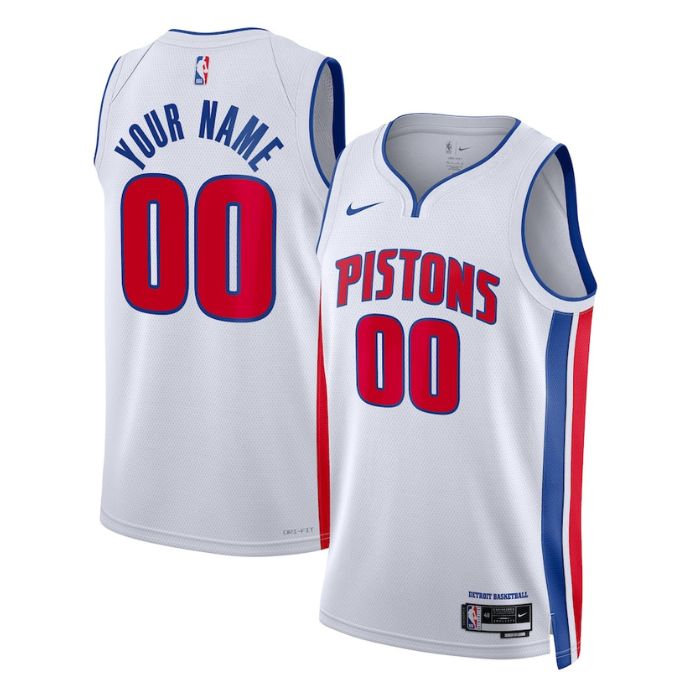 Detroit Pistons Unisex 202223 Swingman Customized Pro Jersey White - Association Edition