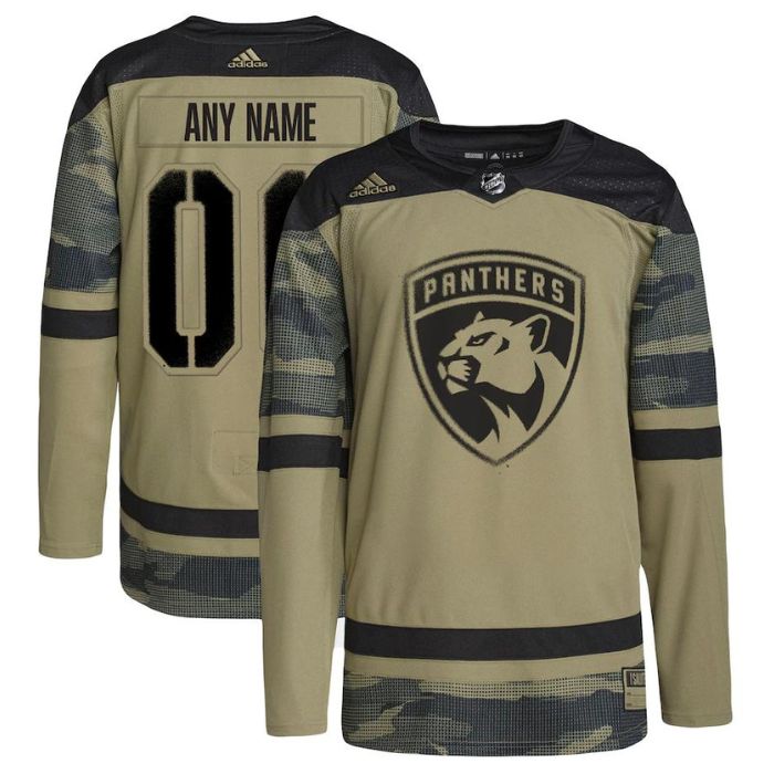 Florida Panthers Military Appreciation Team Custom Practice Jersey - Camo